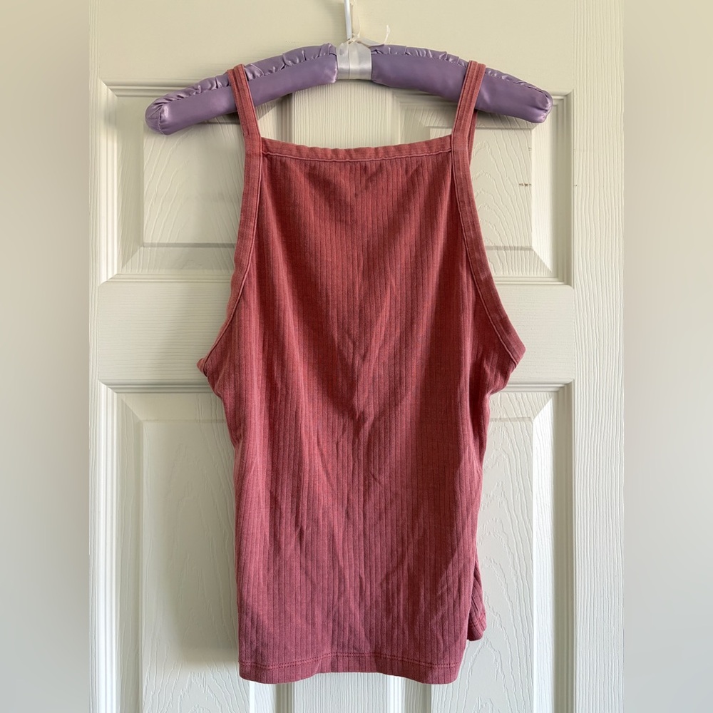 Free People Intimately Dark Pink Ribbed Tank Top Women Size Medium